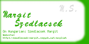 margit szedlacsek business card